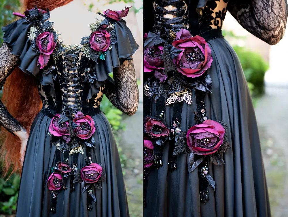 Dark Fantasy dress with corset, Vampire gown