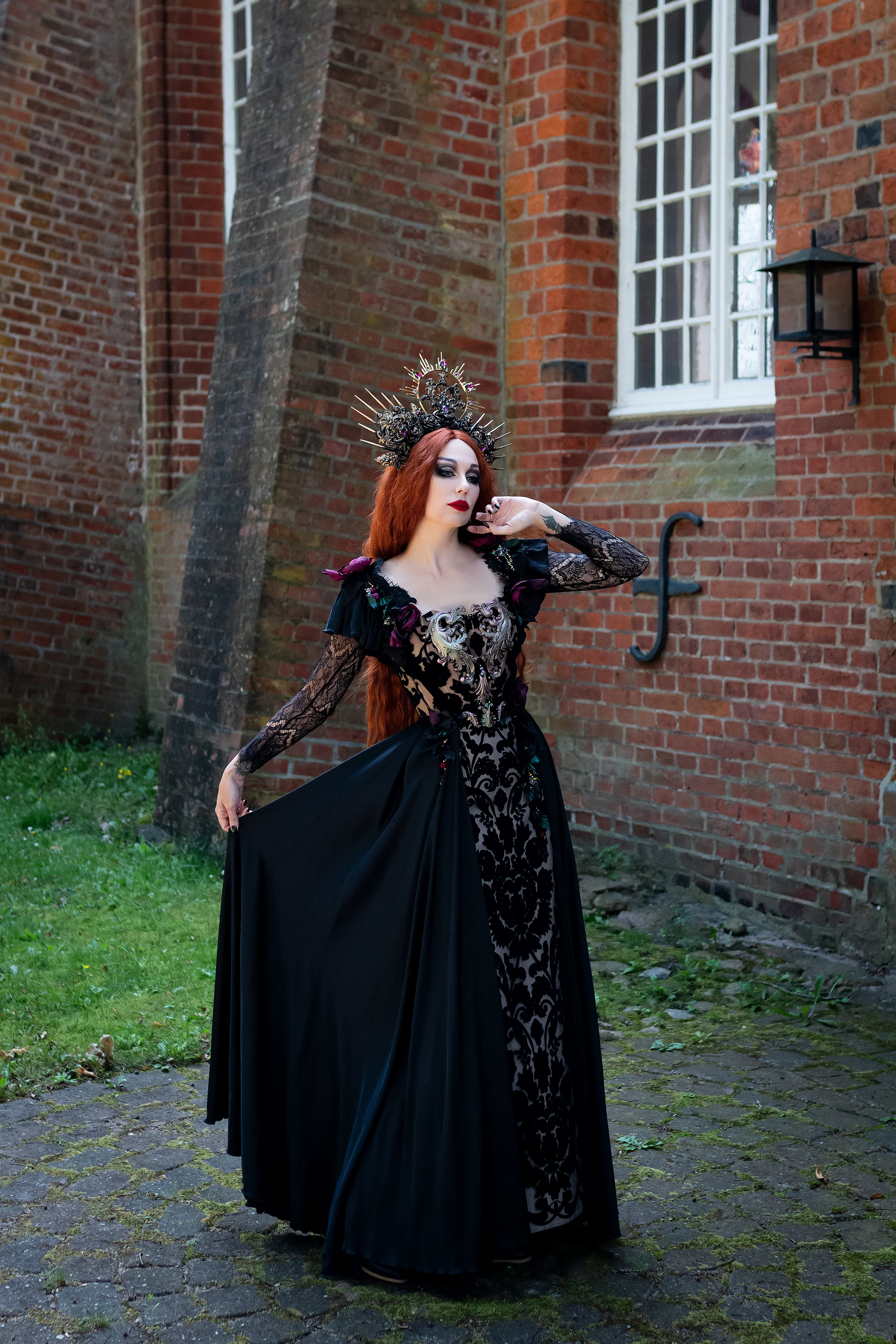 Dark Fantasy dress with corset, Vampire gown