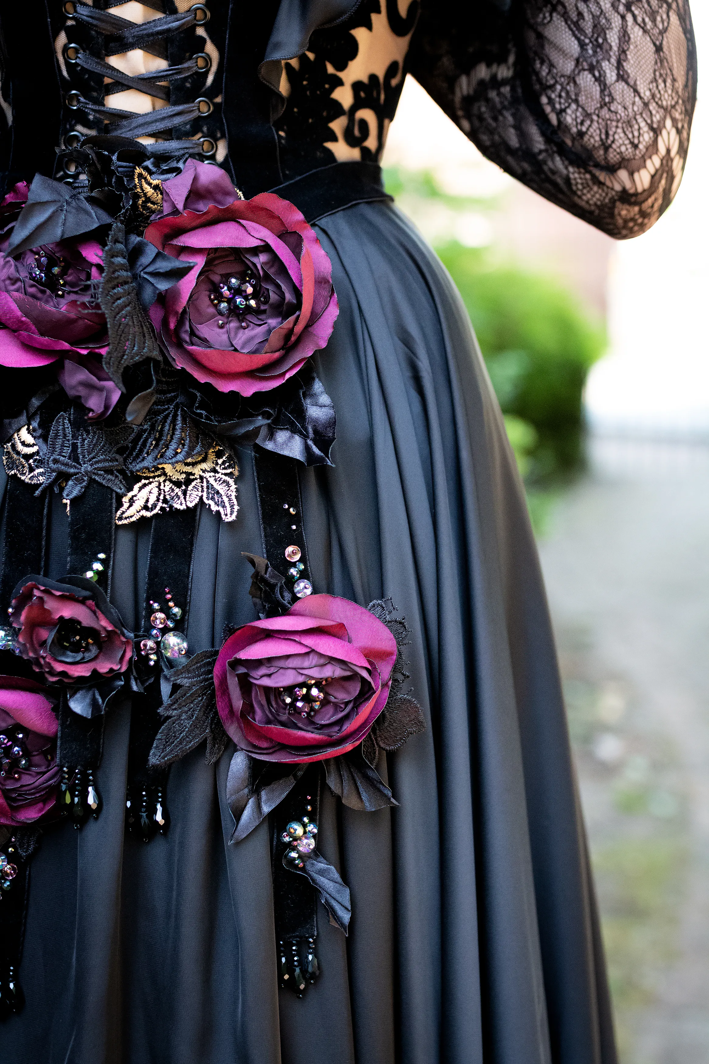 Dark Fantasy dress with corset, Vampire gown