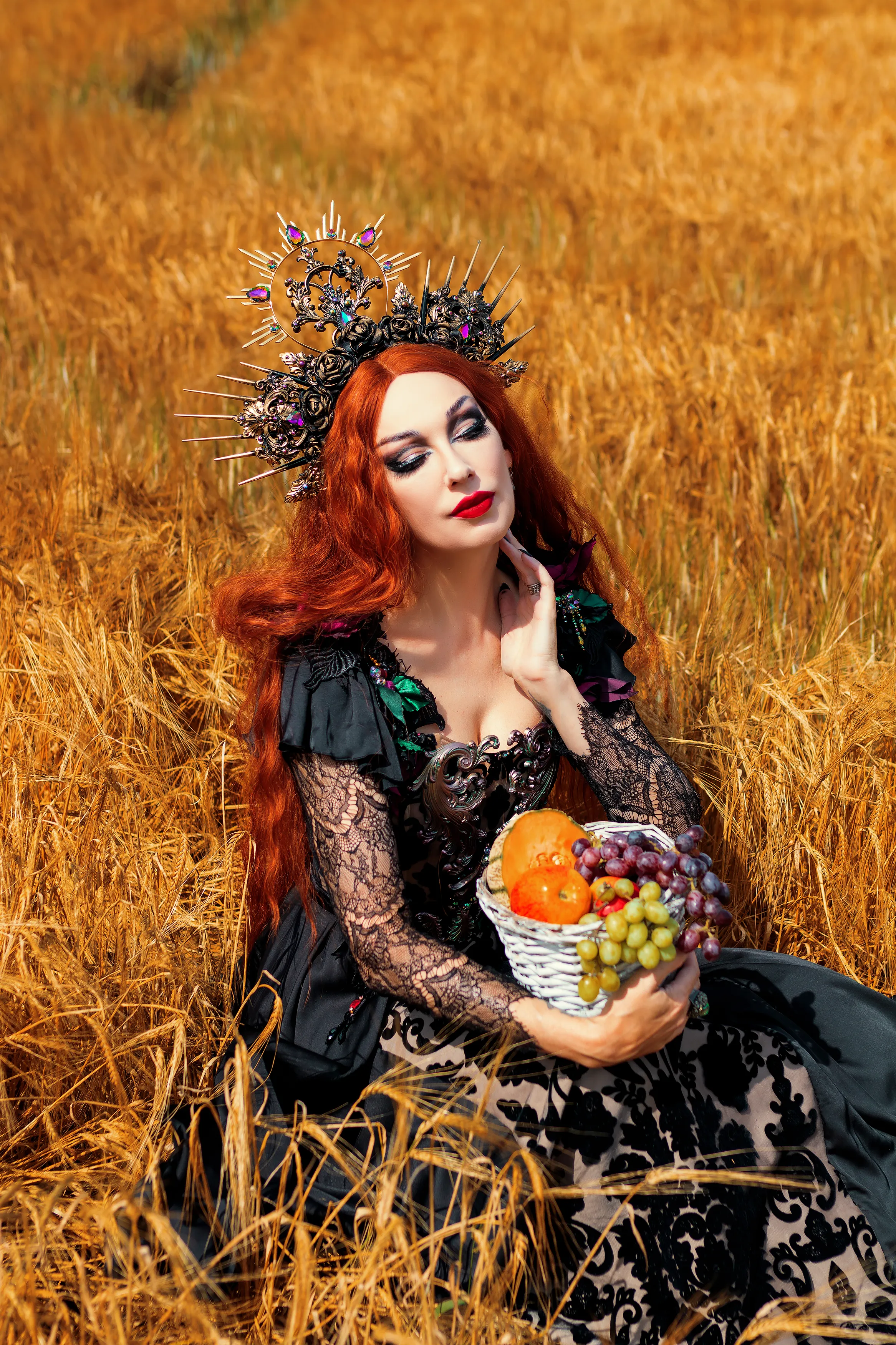 Dark Fantasy dress with corset, Vampire gown