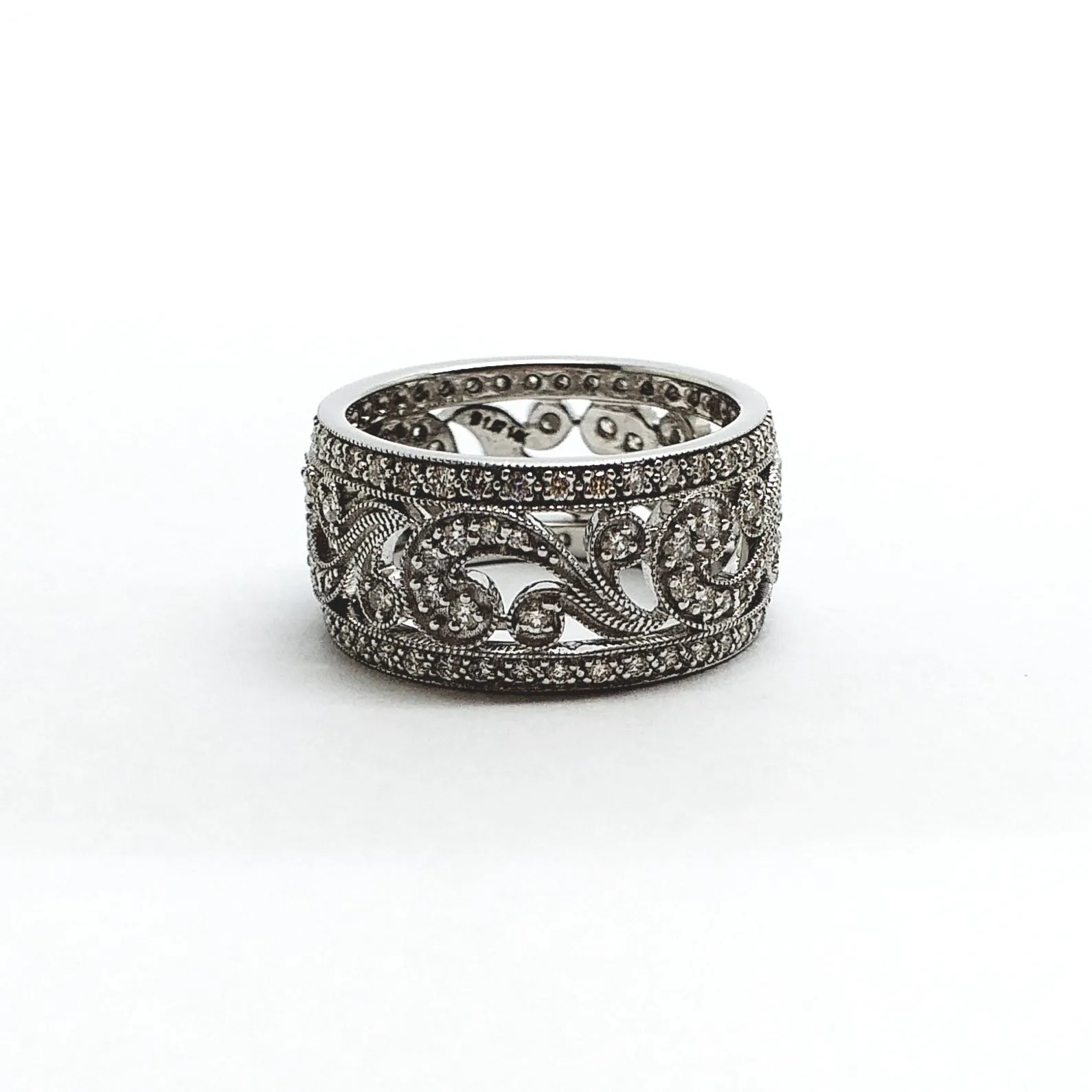 Deco Scallop Diamond Anniversary Band ,AD NO 2103