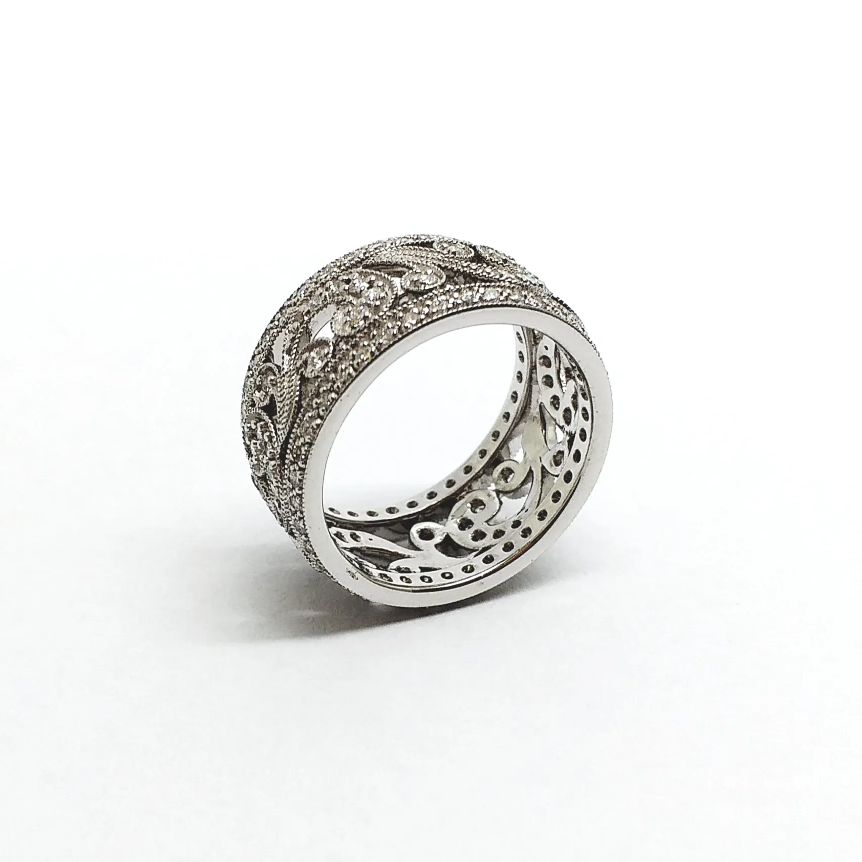 Deco Scallop Diamond Anniversary Band ,AD NO 2103