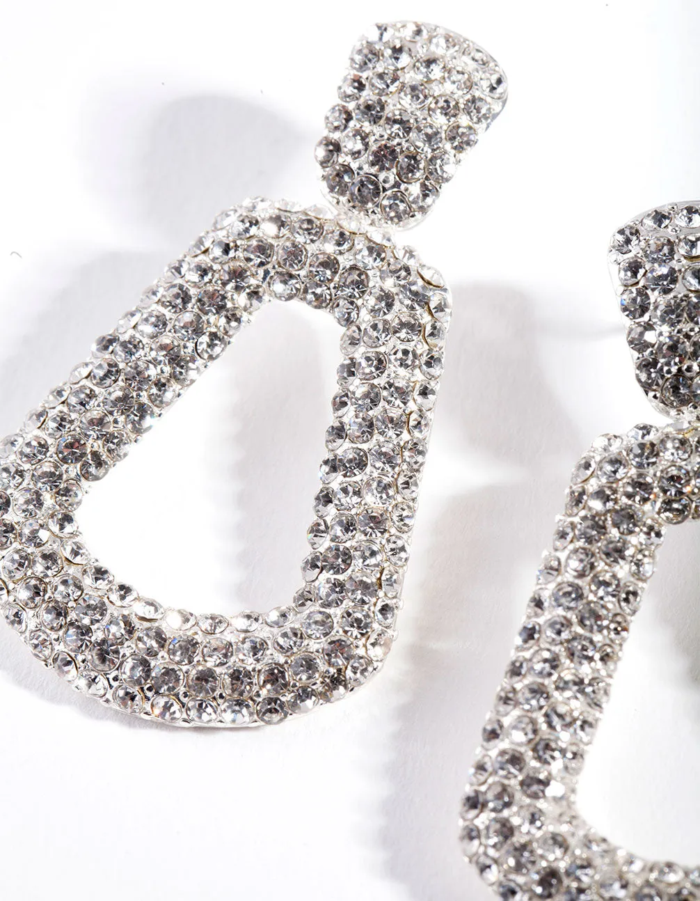 Diamante Mini Doorknocker Earrings