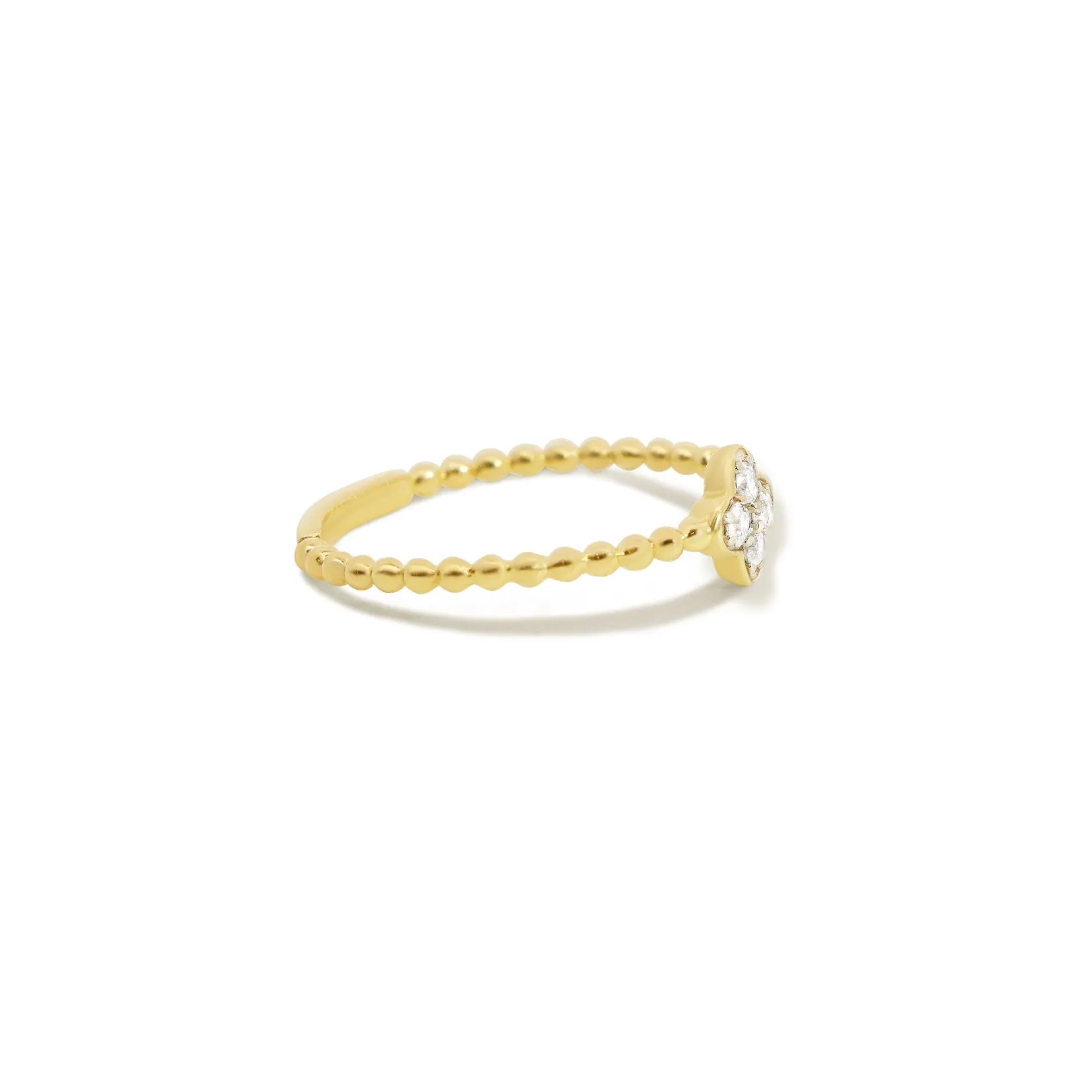 Diamond Clover Bead Ring