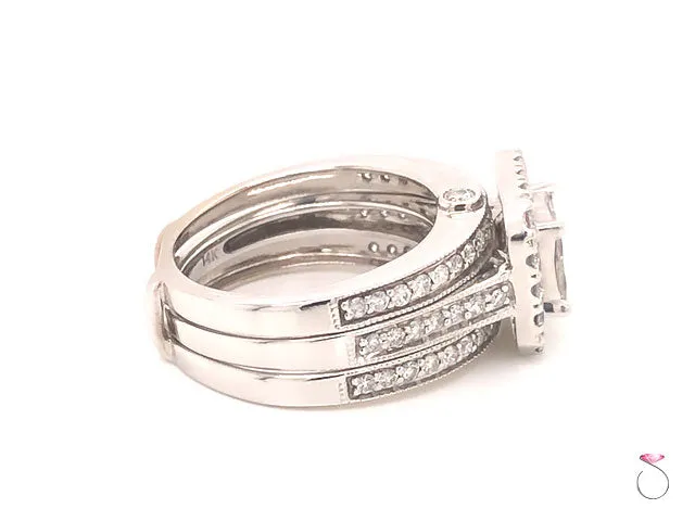 Diamond Engagement Ring with Matching Ring Jacket- 14k White Gold