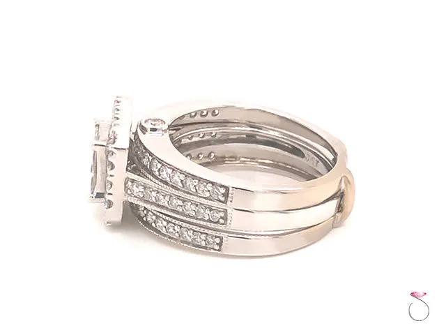Diamond Engagement Ring with Matching Ring Jacket- 14k White Gold