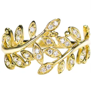 Diamond Laurel Leaf Wrap Ring