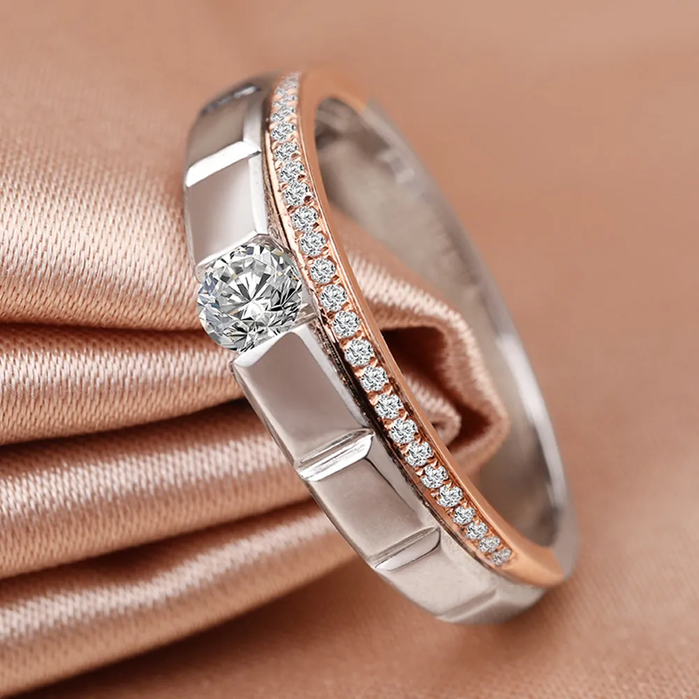 Diamond Wedding Matching Couple Rings