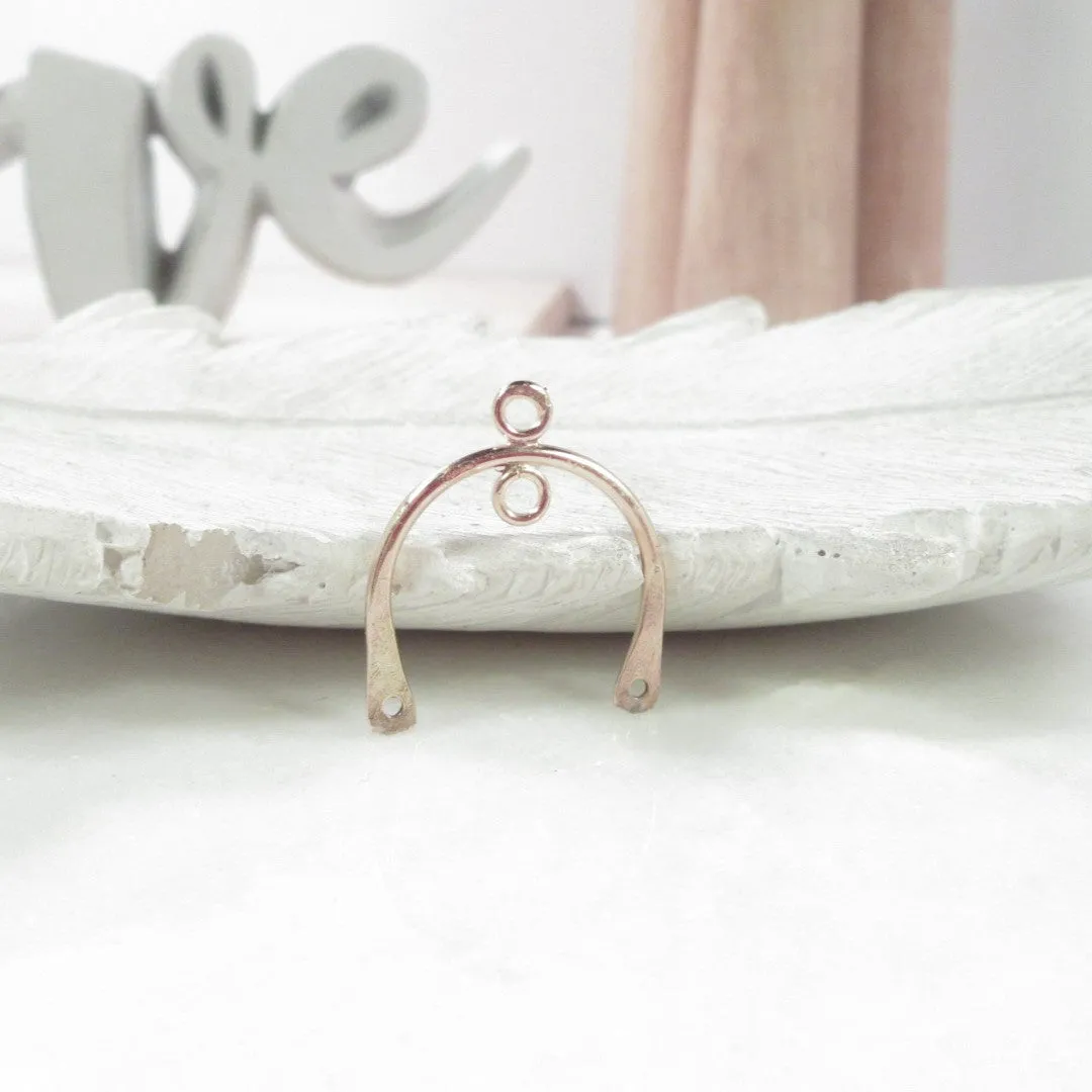 Earring Dangle Double Rings - Half Round, Choose Your Metal