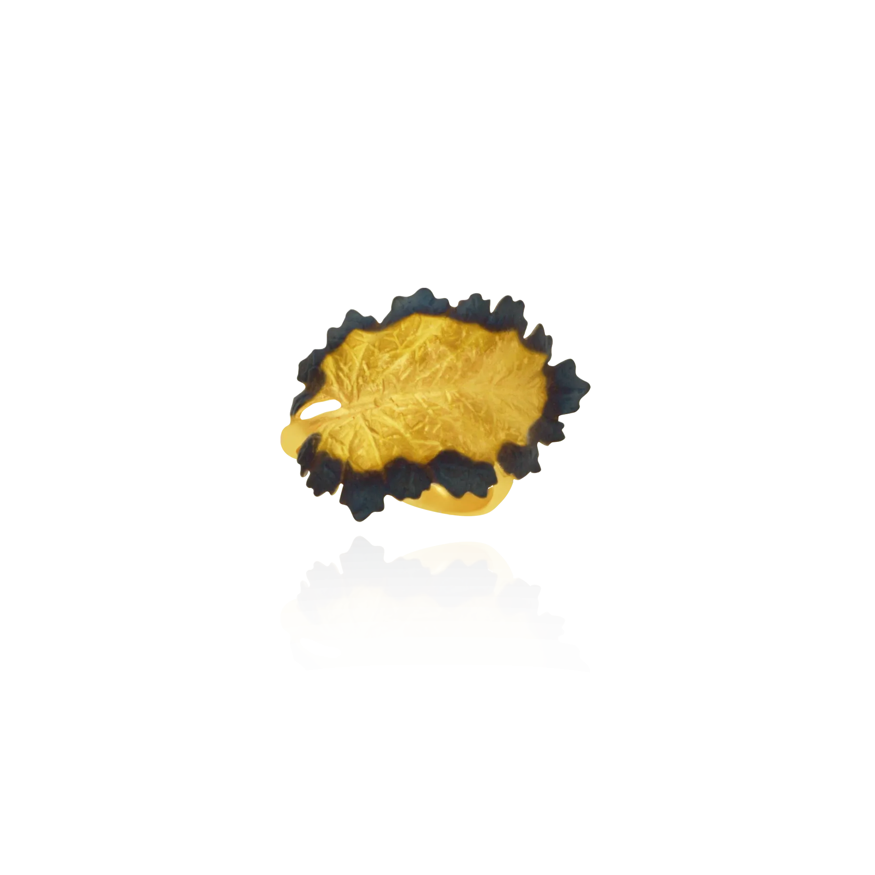 Ember Glowing Leaf Ring