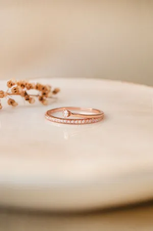 Eternity Ring With A Twist Rose Gold Plated Sterling Silver Band Ring