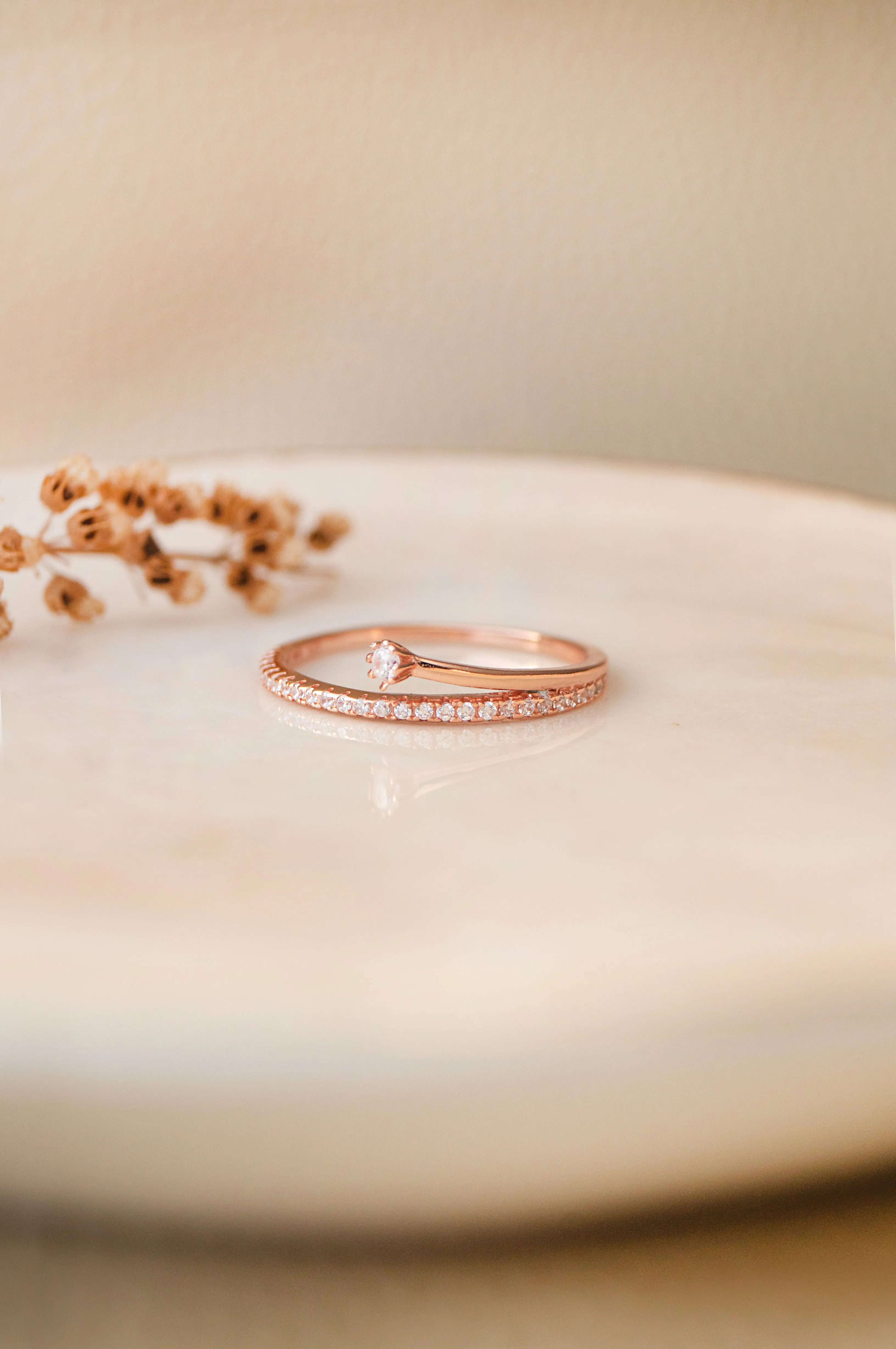 Eternity Ring With A Twist Rose Gold Plated Sterling Silver Band Ring