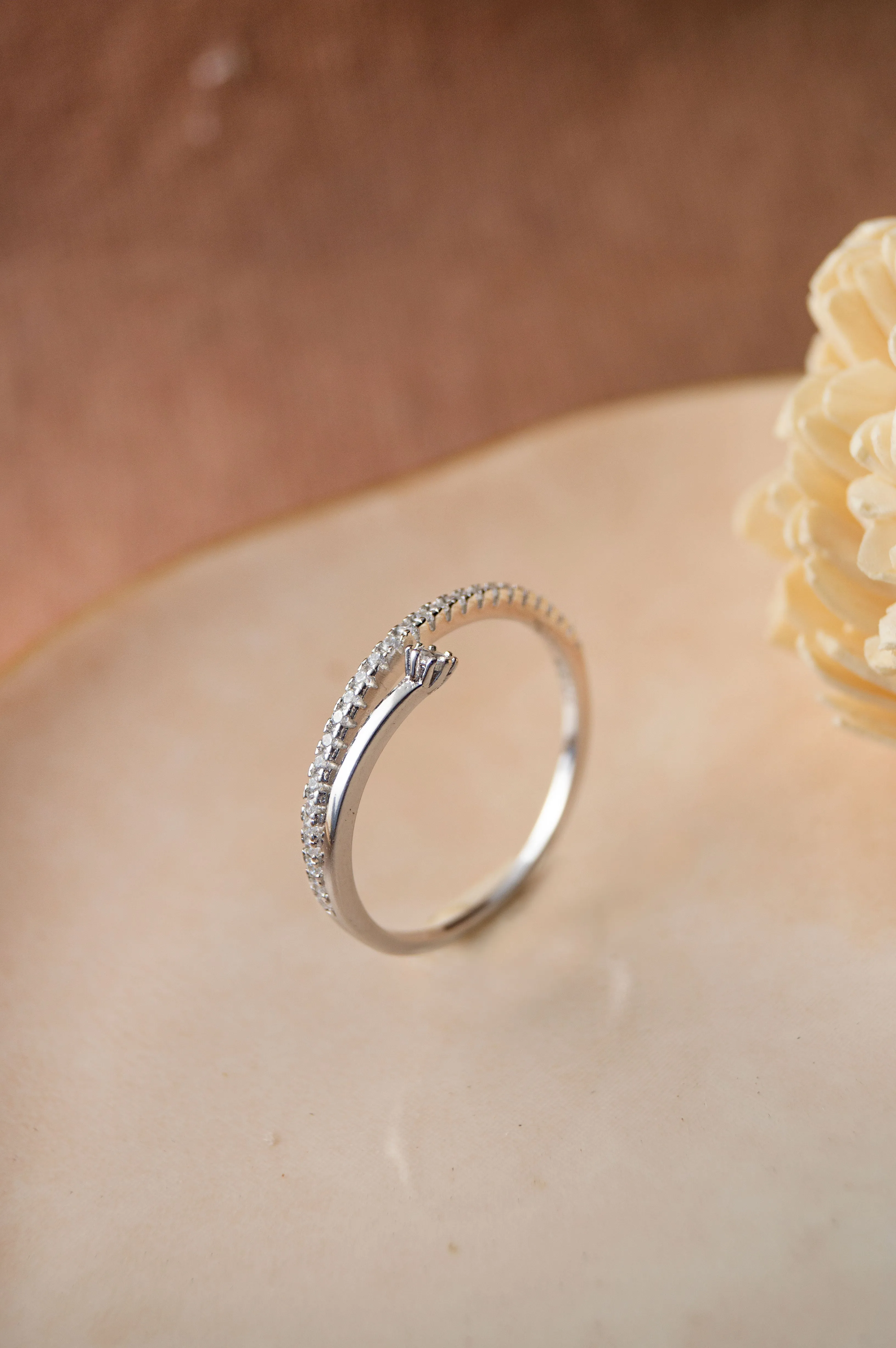 Eternity Ring With A Twist Rose Gold Plated Sterling Silver Band Ring