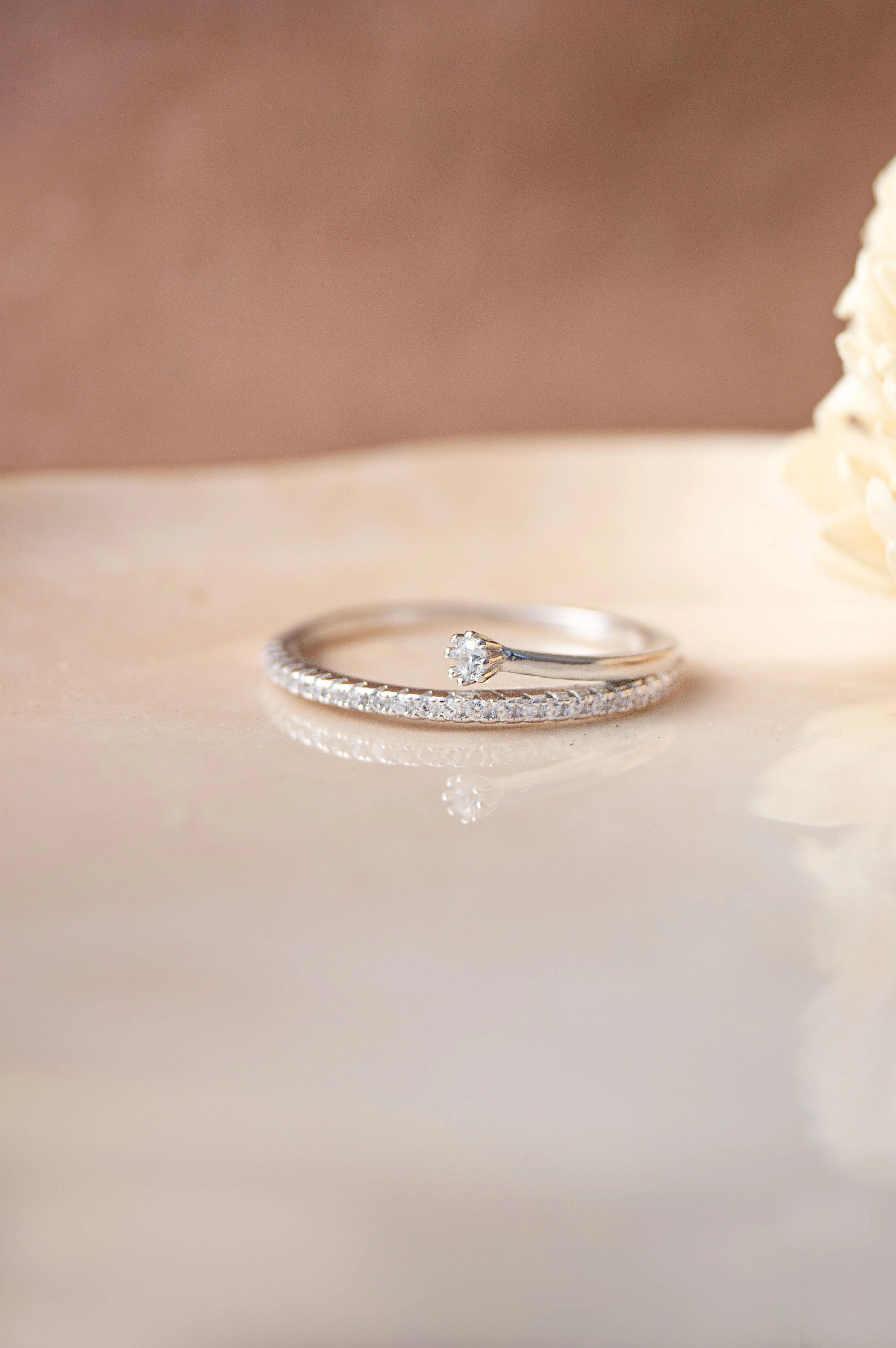 Eternity Ring With A Twist Rose Gold Plated Sterling Silver Band Ring