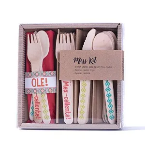 Fiesta Theme Wooden Cutlery Sets (8 sets)
