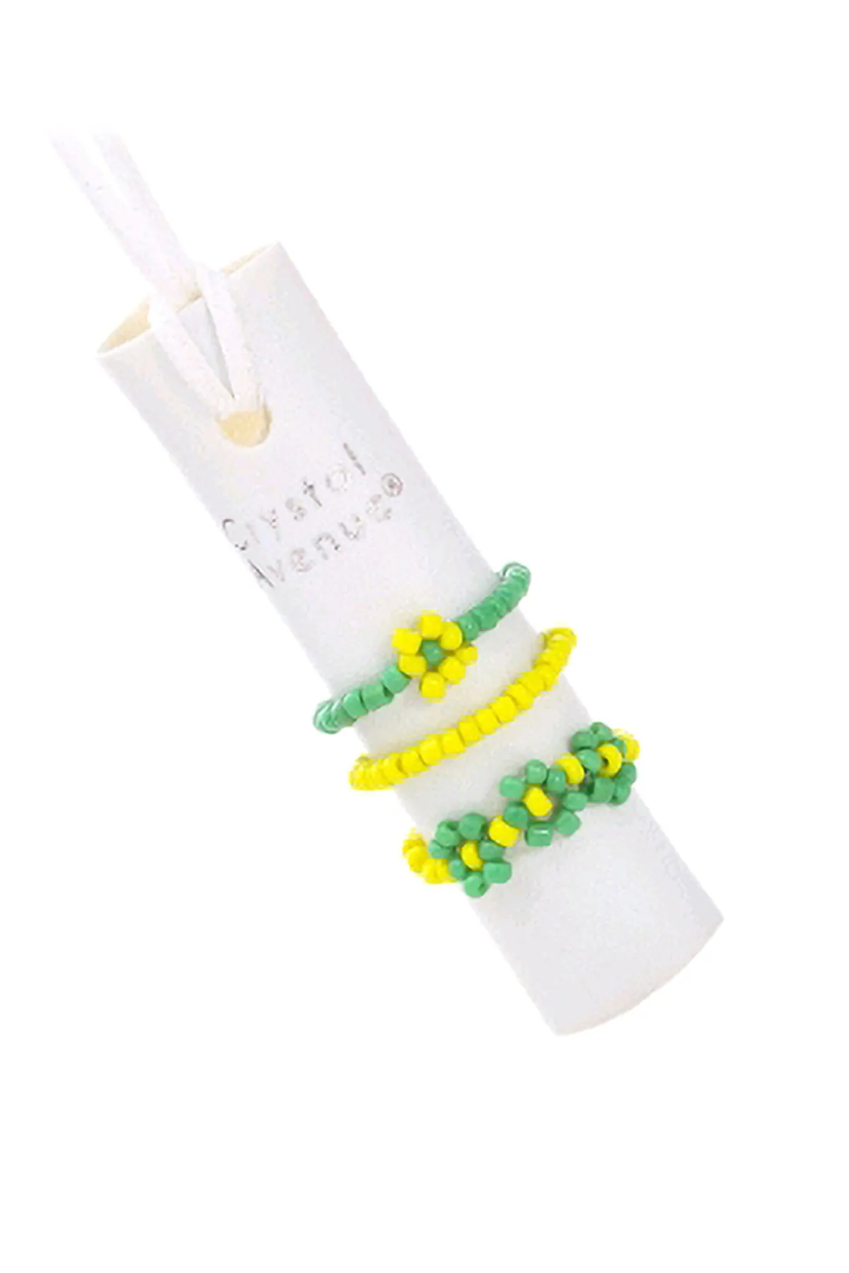 FLOWER SEED BEAD STRETCH 3 SET RING