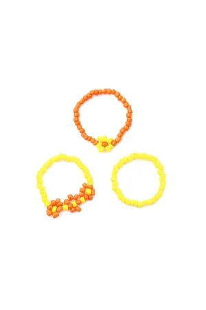 FLOWER SEED BEAD STRETCH 3 SET RING