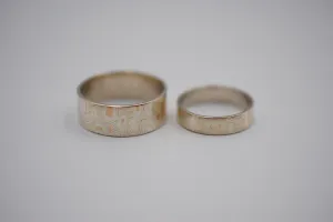 Four Tone Gold Mokume Gane His and Her Band