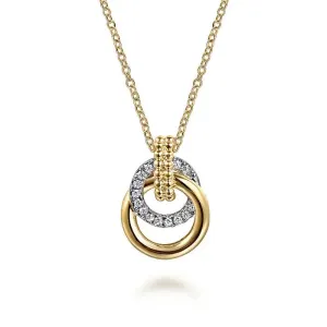 Gabriel & Co. Bujukan Diamond Pendant Necklace in 14K Yellow and White Gold