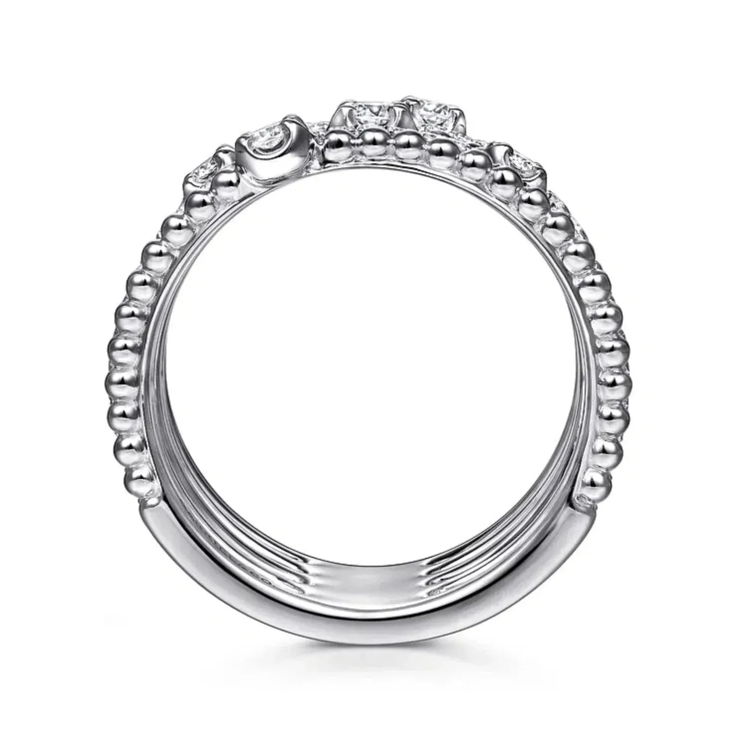 Gabriel & Co. Five Row Bujukan Ball and Diamond Station Ring