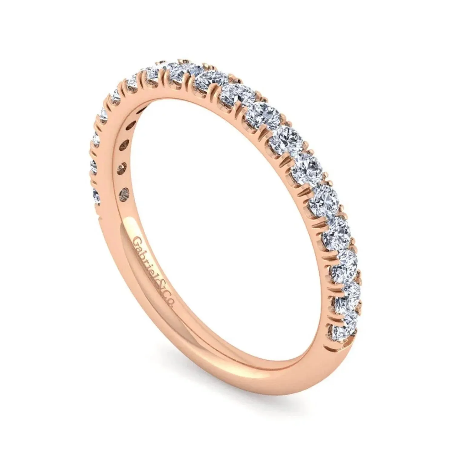 Gabriel & Co. "Erica" Round Cut Shared Prong Diamond Wedding Band