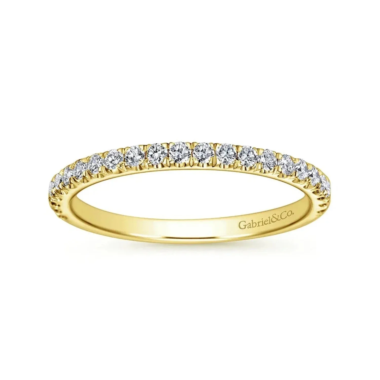 Gabriel & Co. "Erica" Round Cut Shared Prong Diamond Wedding Band