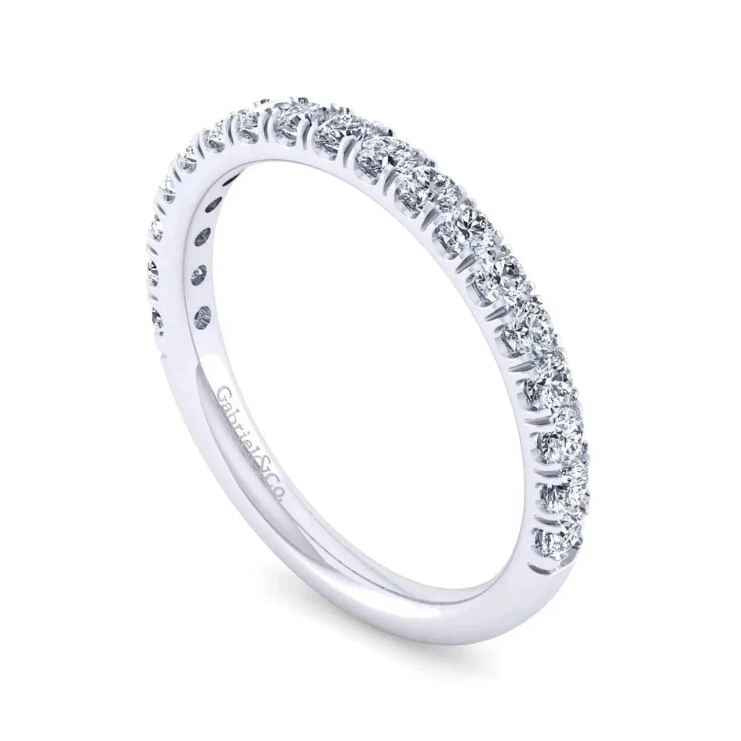 Gabriel & Co. "Erica" Round Cut Shared Prong Diamond Wedding Band
