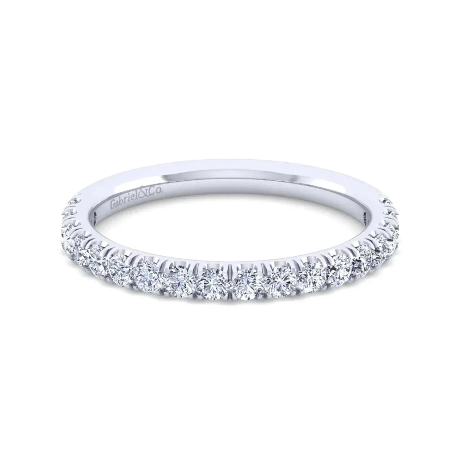 Gabriel & Co. "Erica" Round Cut Shared Prong Diamond Wedding Band