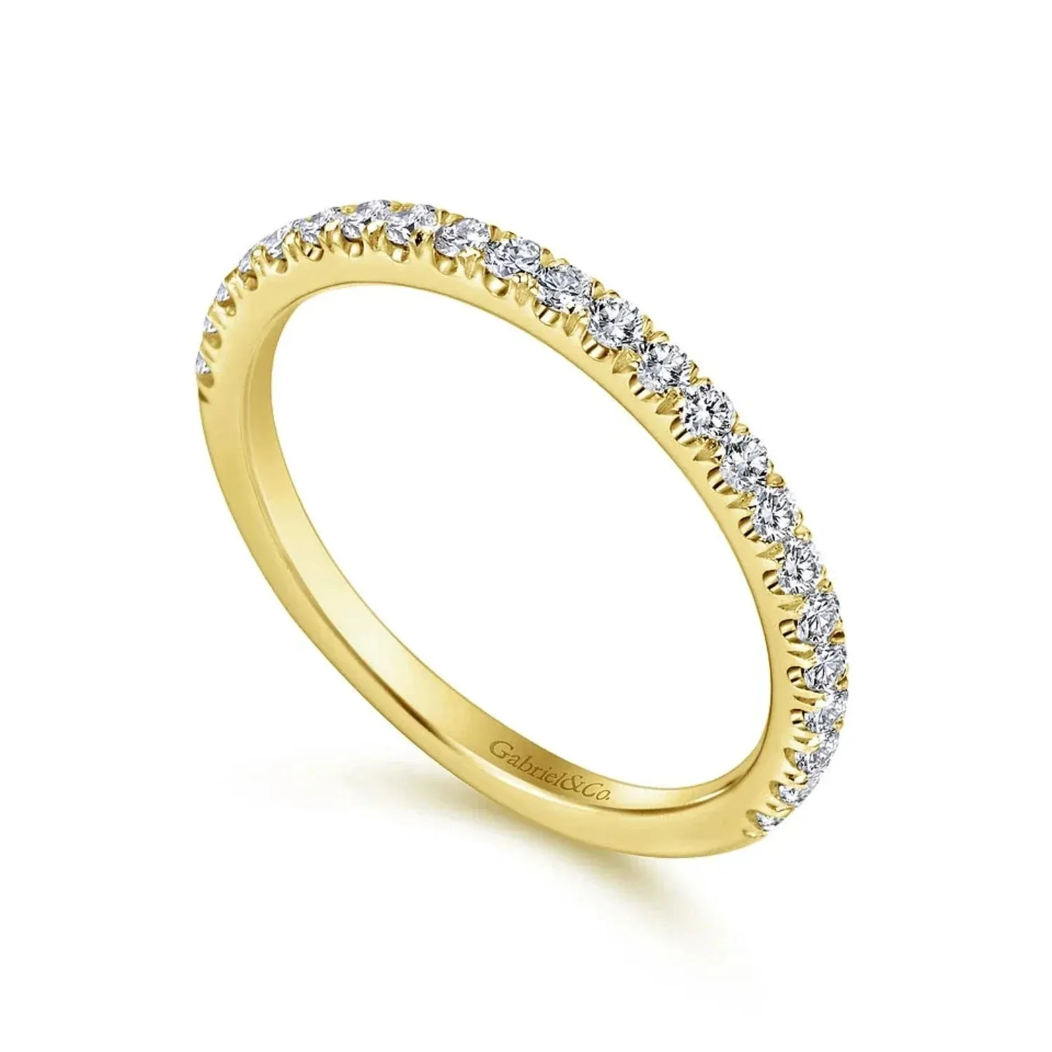 Gabriel & Co. "Erica" Round Cut Shared Prong Diamond Wedding Band