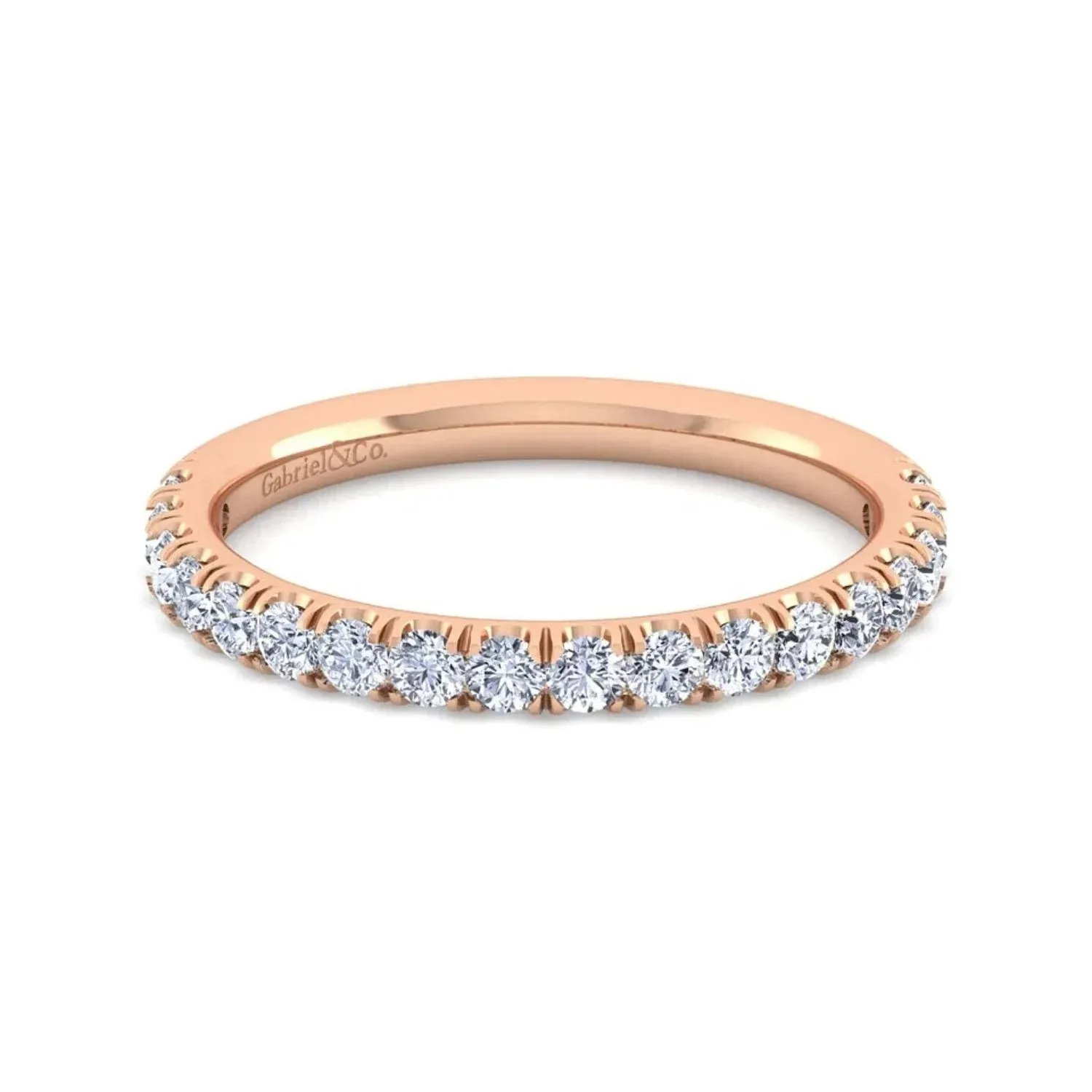 Gabriel & Co. "Erica" Round Cut Shared Prong Diamond Wedding Band