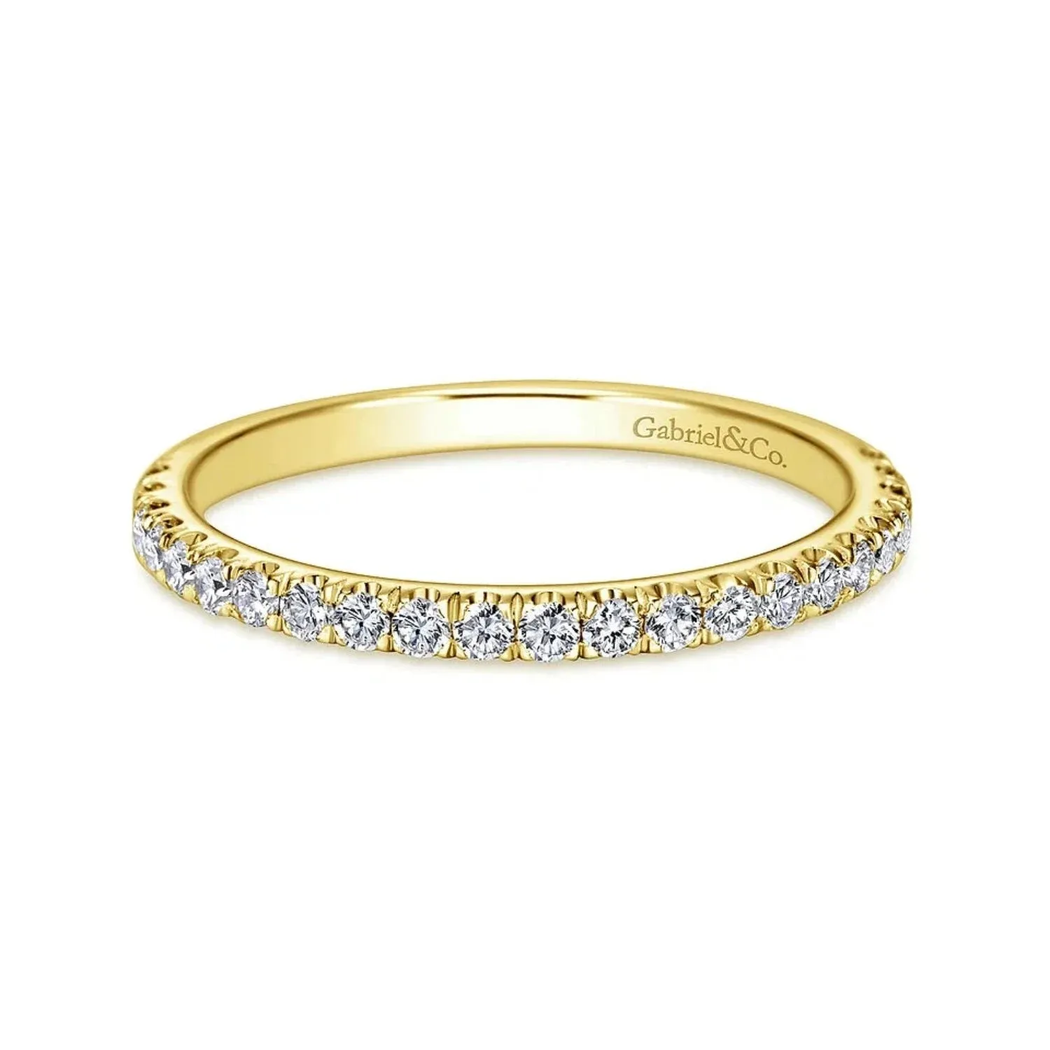 Gabriel & Co. "Erica" Round Cut Shared Prong Diamond Wedding Band