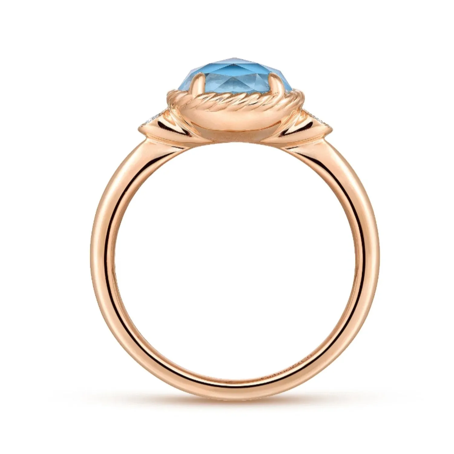 Gabriel & Co. Turquoise and Rock Crystal Diamond Ring
