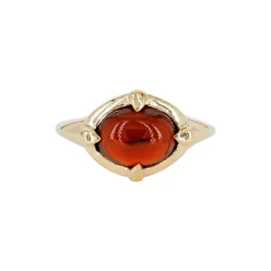 Garnet "En Cabochon" Claw Ring