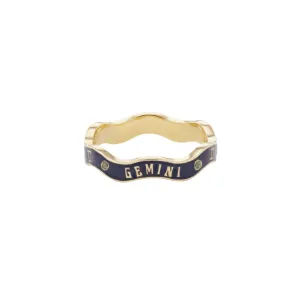 Gemini Zodiac Enamel Wave Band III