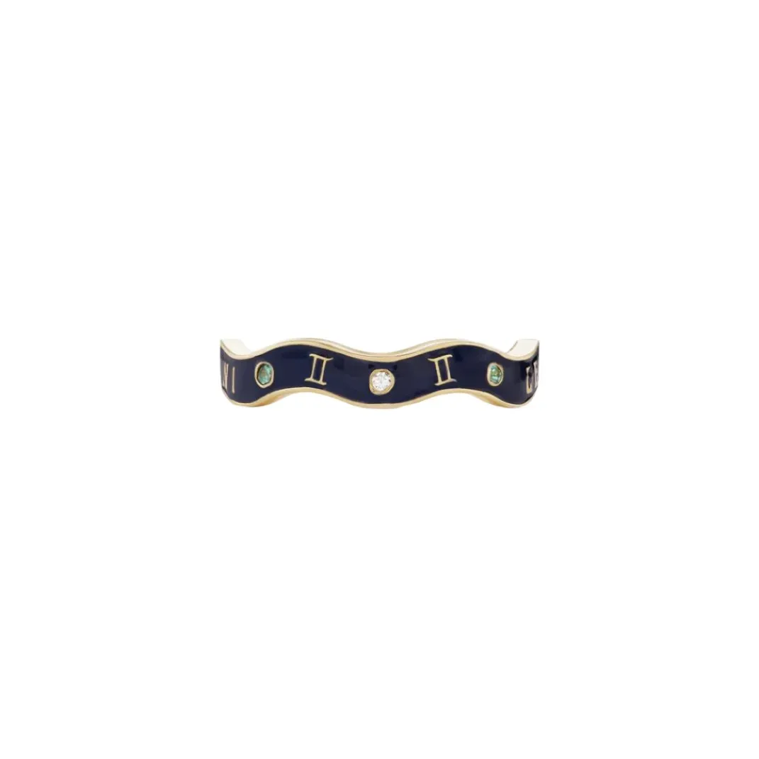 Gemini Zodiac Enamel Wave Band III
