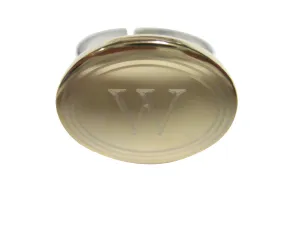 Gold Toned Etched Oval Letter W Monogram Adjustable Size Fashion Ring