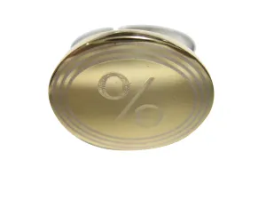 Gold Toned Etched Oval Mathematical Percent Sign Adjustable Size Fashion Ring