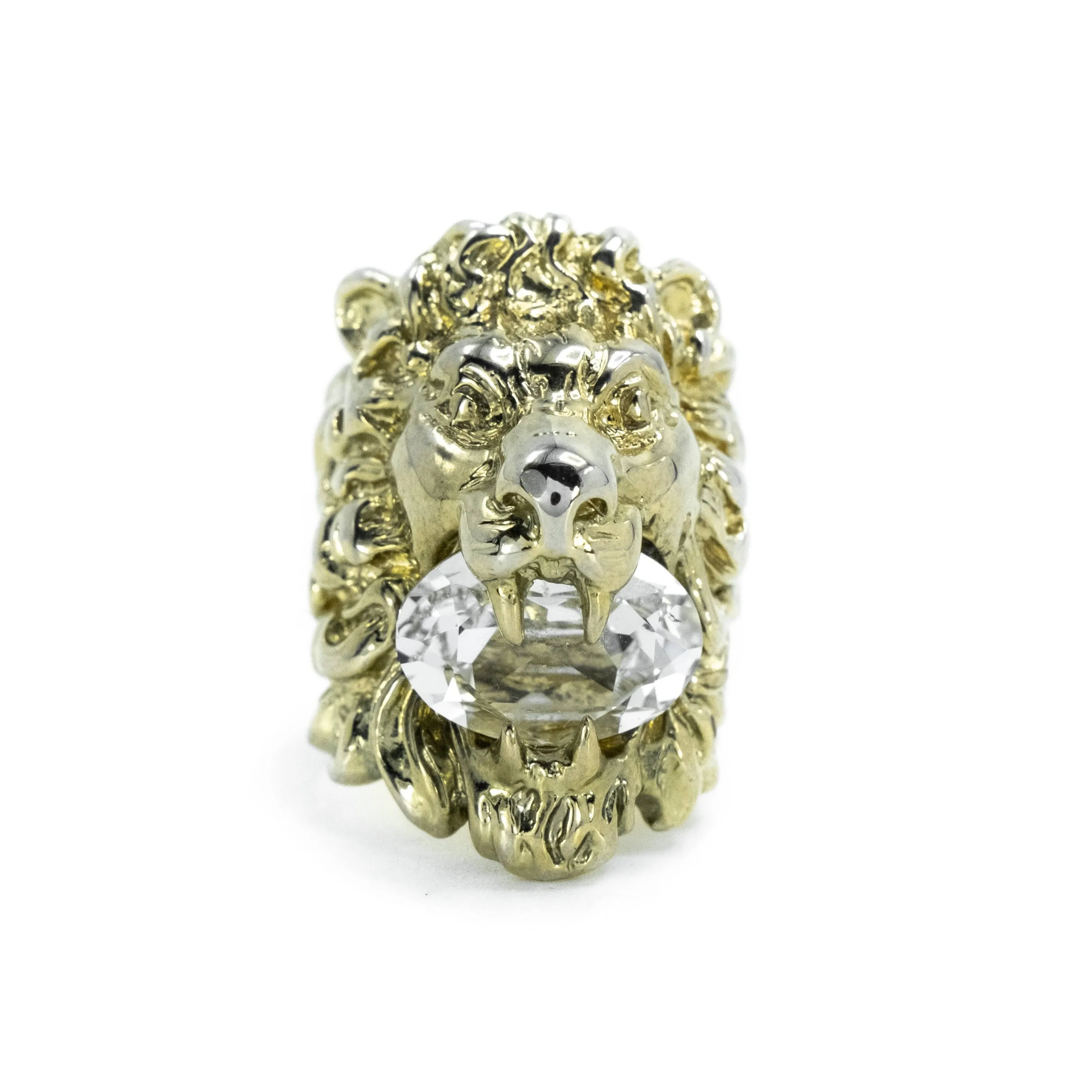 Gucci Yellow Gold With Crystal Lionhead Motif Ring Size 10 ( UK J )