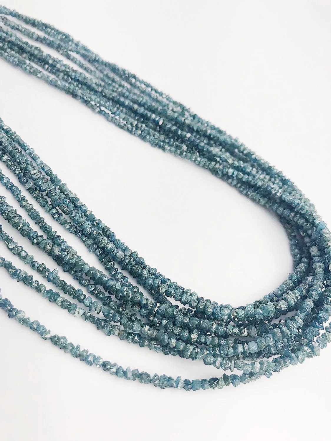 HALF OFF SALE - Blue Diamond Gemstone Beads, Full Strand, 14"