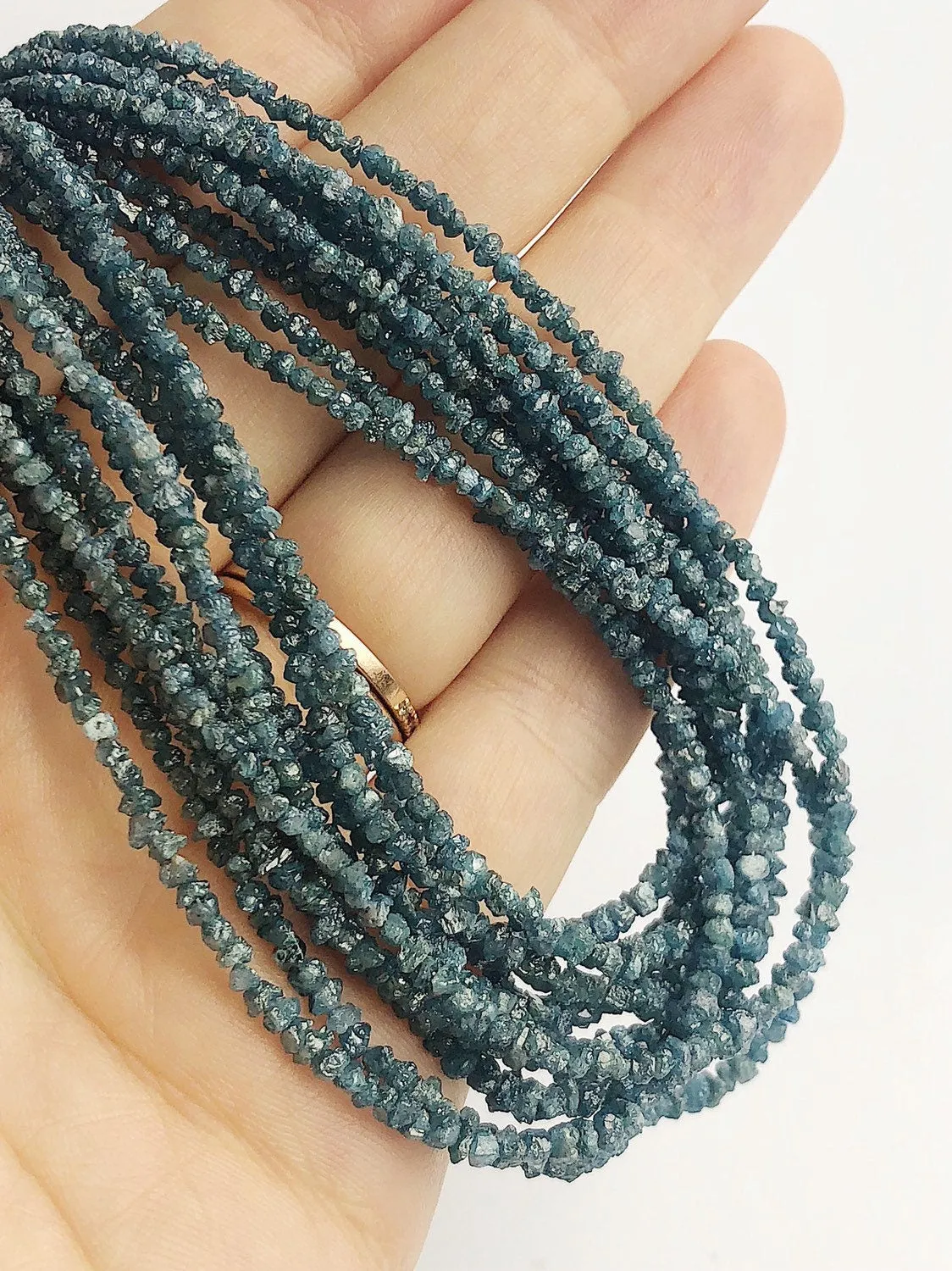HALF OFF SALE - Blue Diamond Gemstone Beads, Full Strand, 14"