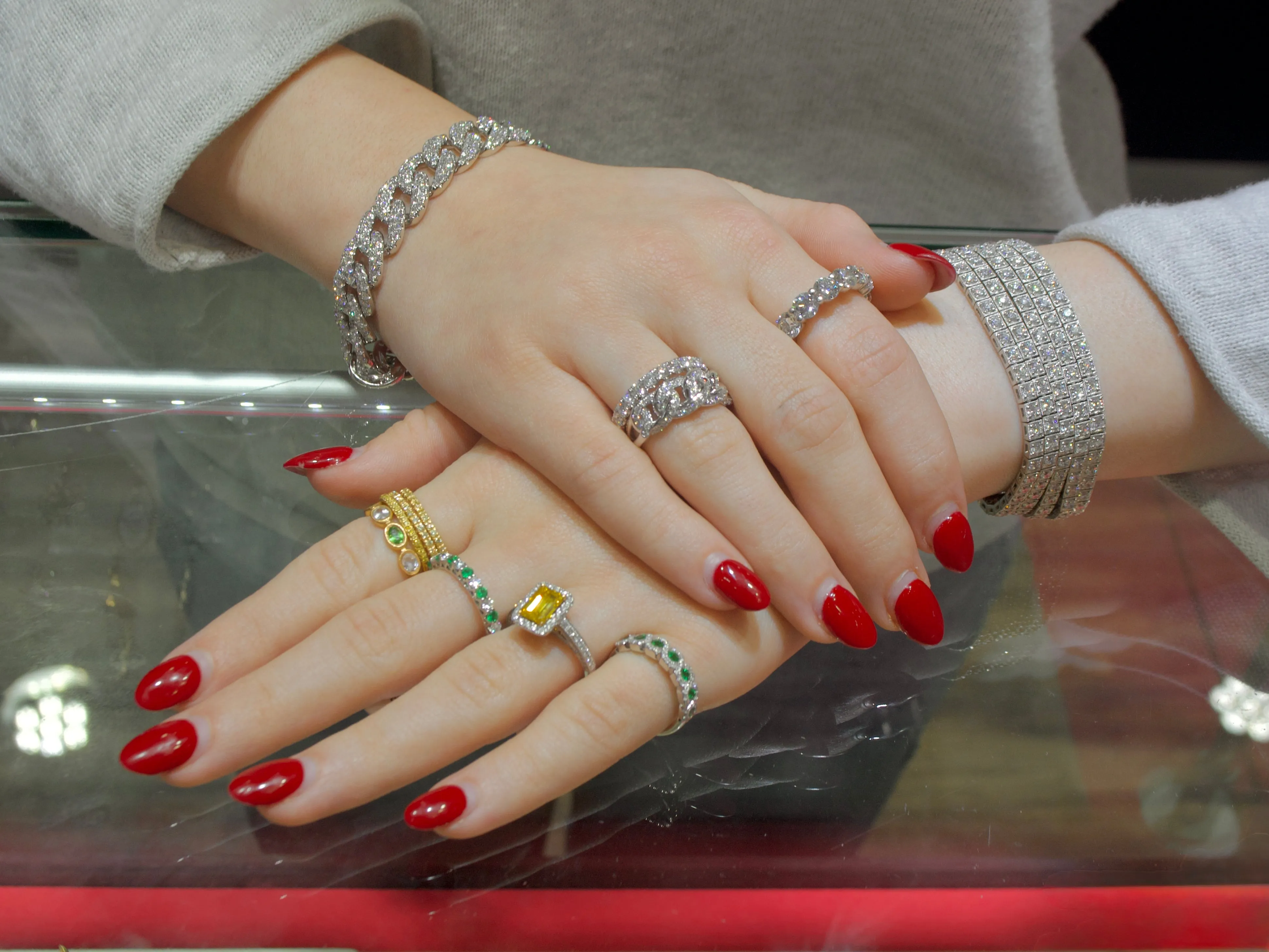 Half-Way Colored Stone Rings