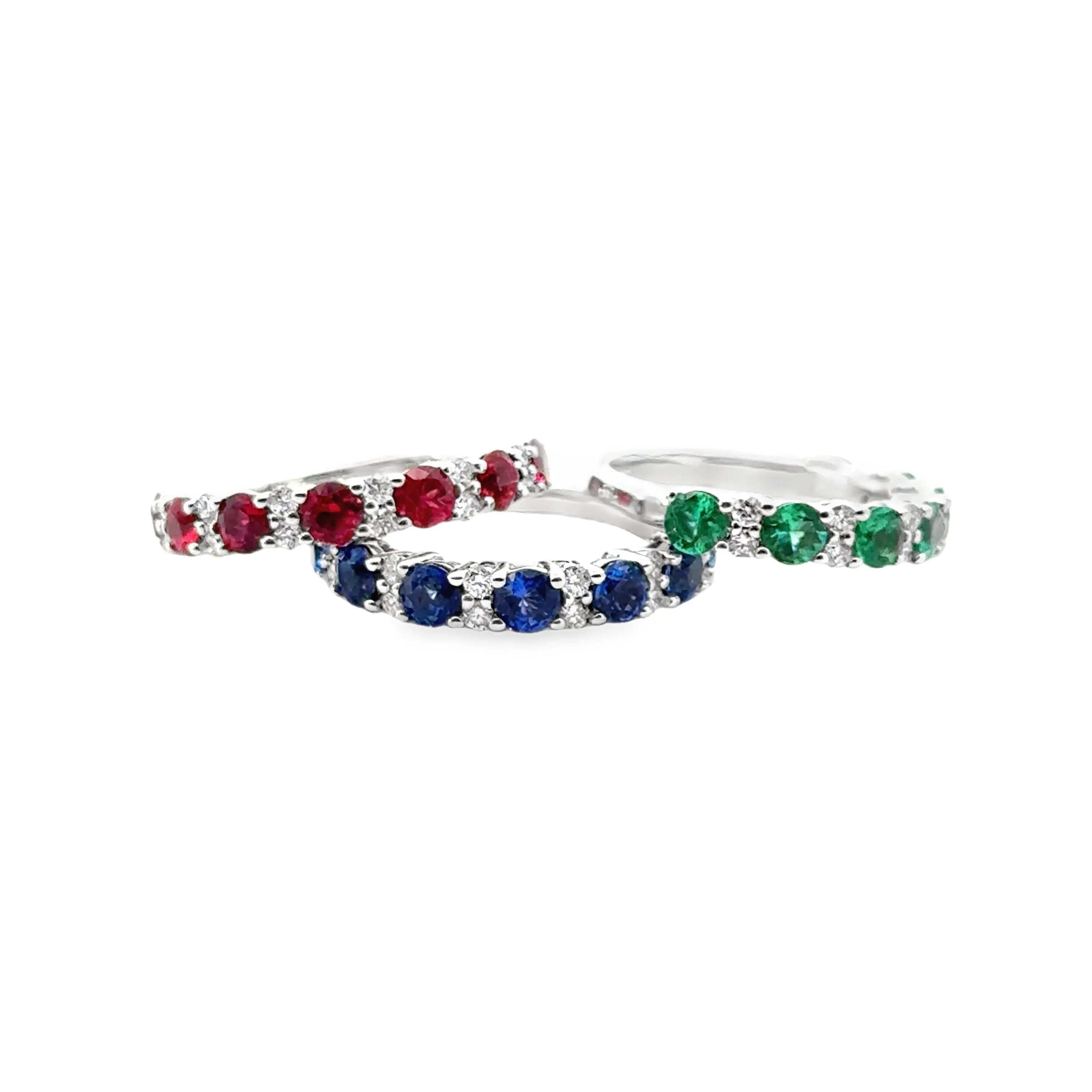 Half-Way Colored Stone Rings