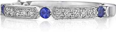 Henri Daussi Sapphire & Diamond Wedding Band