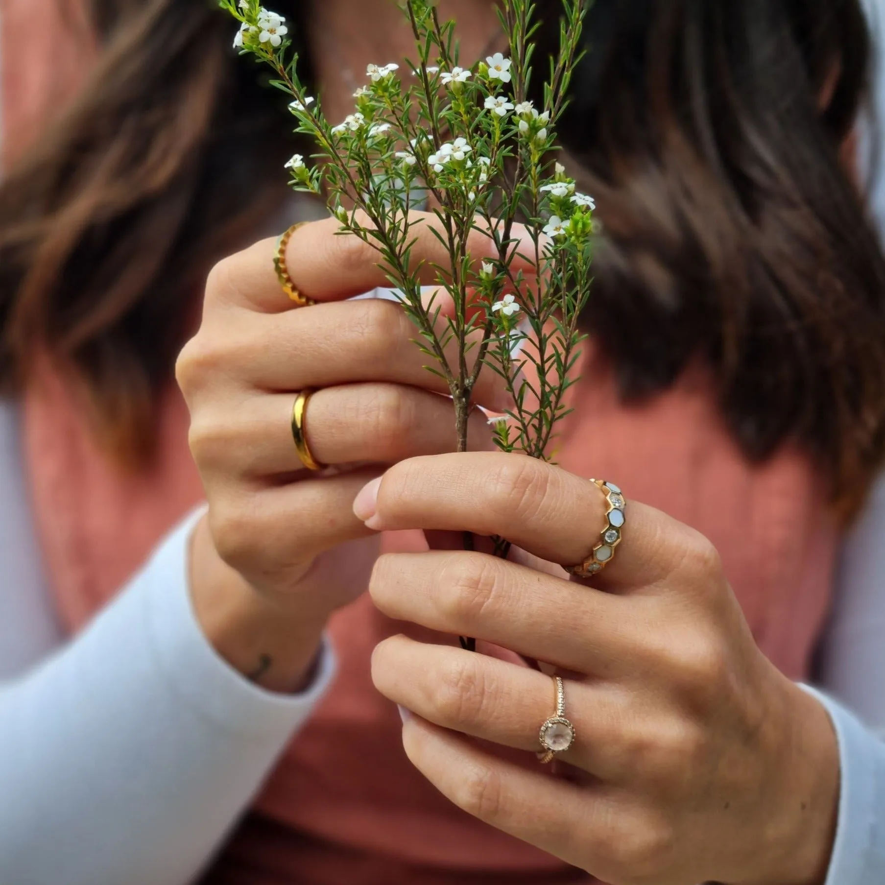 Honeycomb Rosegold - Titanium Womens Ring