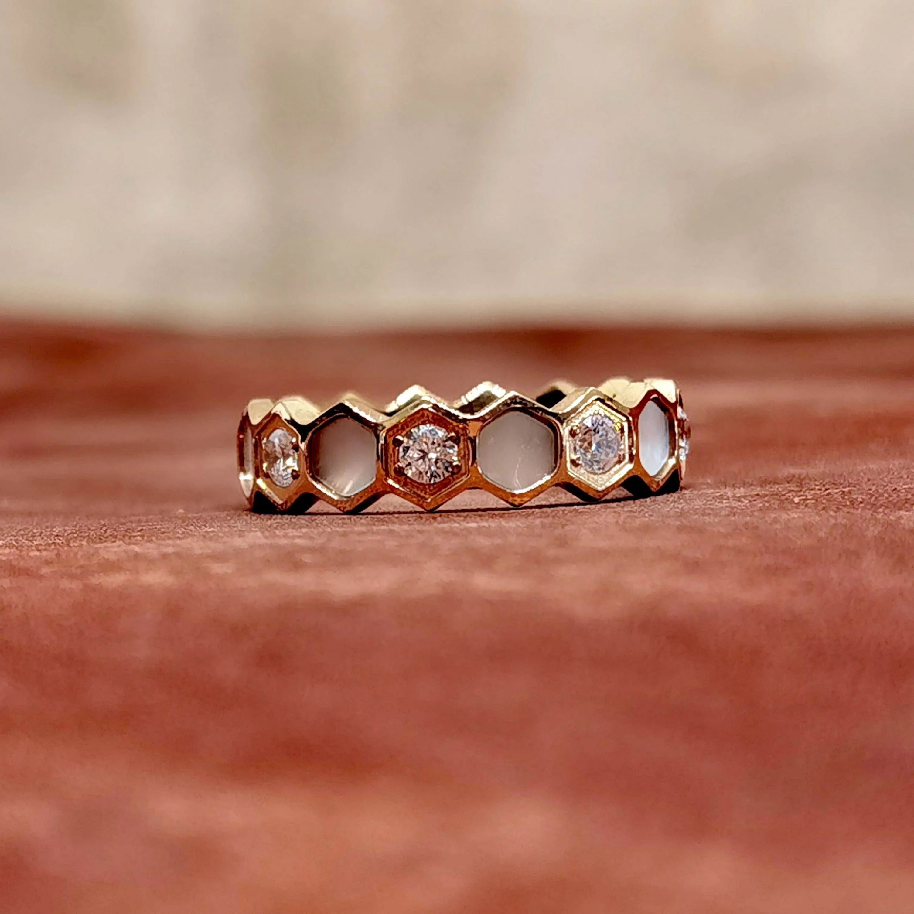 Honeycomb Rosegold - Titanium Womens Ring