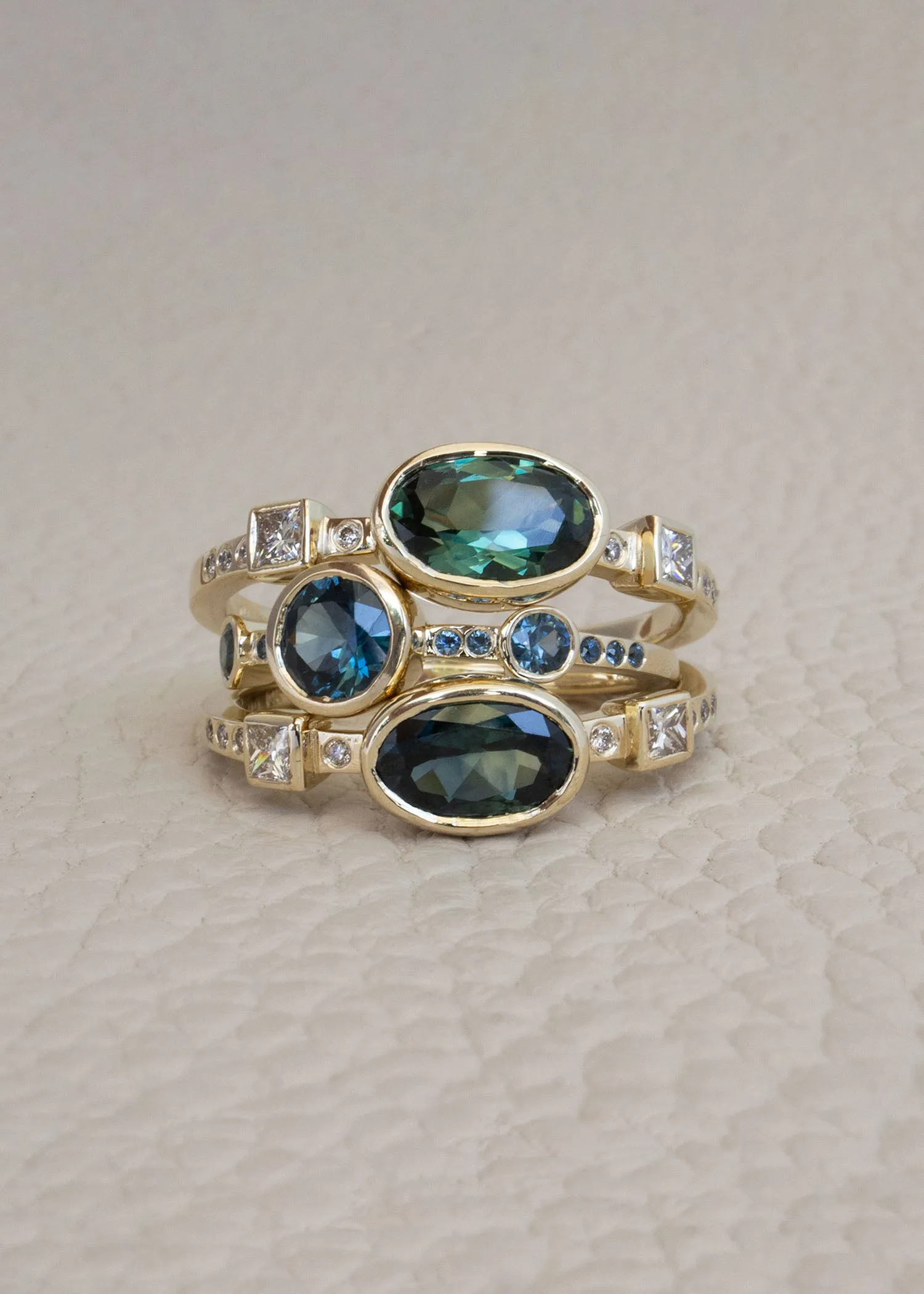 In Stock | Hikaru Ring No.12 - Oval Green Australian Sapphire