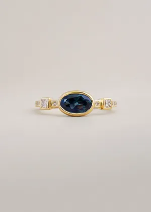 In Stock | Hikaru Ring No.14 - Blue/Teal Oval Australian Sapphire