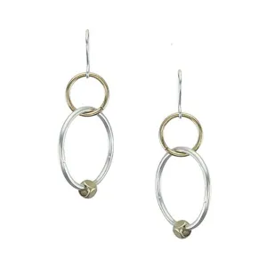 Interlocking Rings with Bead Wire Earring