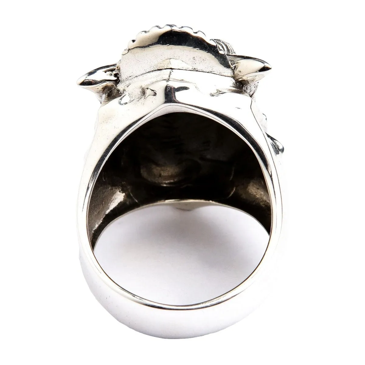 Japanese Devil Mask 925 Sterling Silver Biker Ring