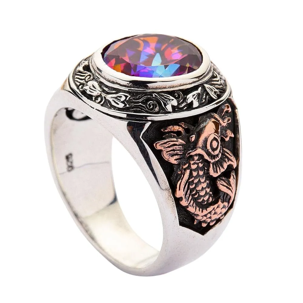 Japanese Fortune Maneki-Neko Cat Sterling Silver Ring
